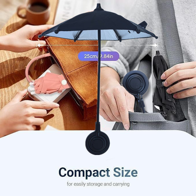 MagSafe Magnetic Telescopic Mini Umbrella Phone Stand – UV Sunshade Parasol for Smartphones