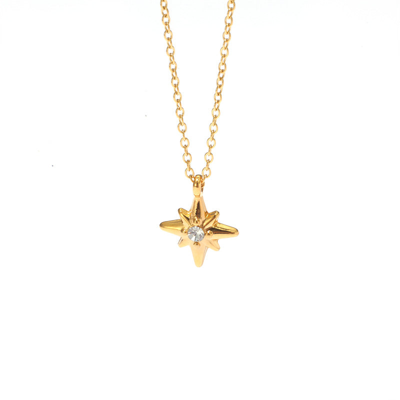 Trendy Gold Stainless Steel Pendant Necklace with Cute Charms – Stylish Jewelry