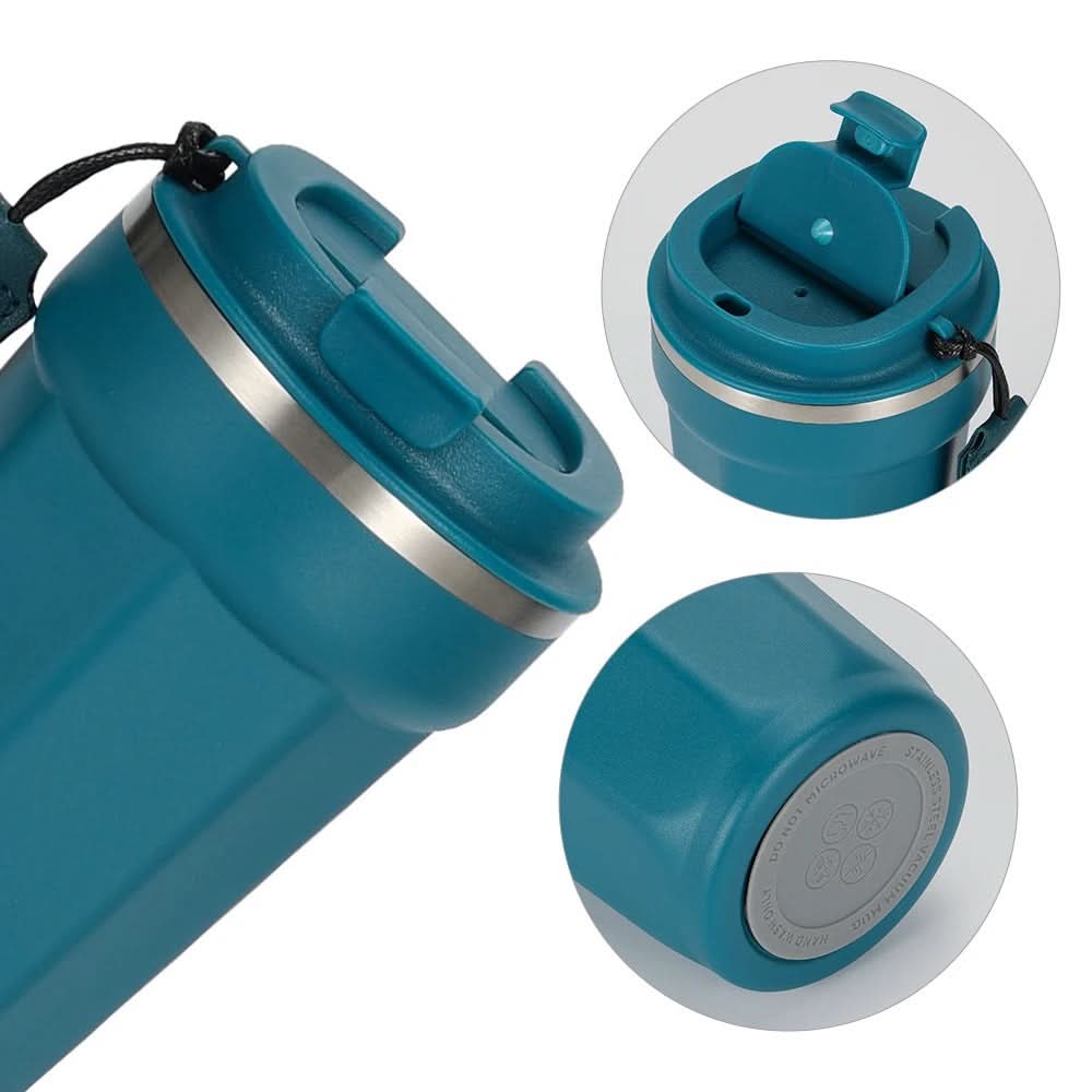 Stainless Steel Vacuum Insulated Coffee Tumbler – Portable Mug with Handle