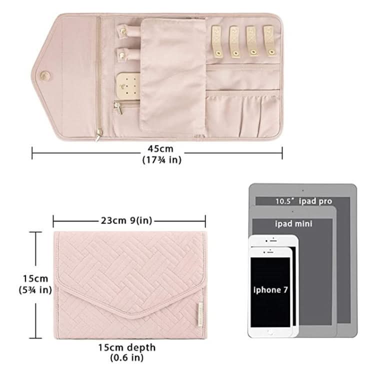 Portable Velvet Jewelry Roll – Travel Organizer Bag