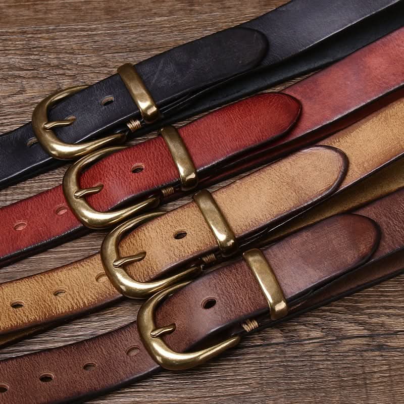 Men's Vintage Retro Leather Belt – Pin Buckle