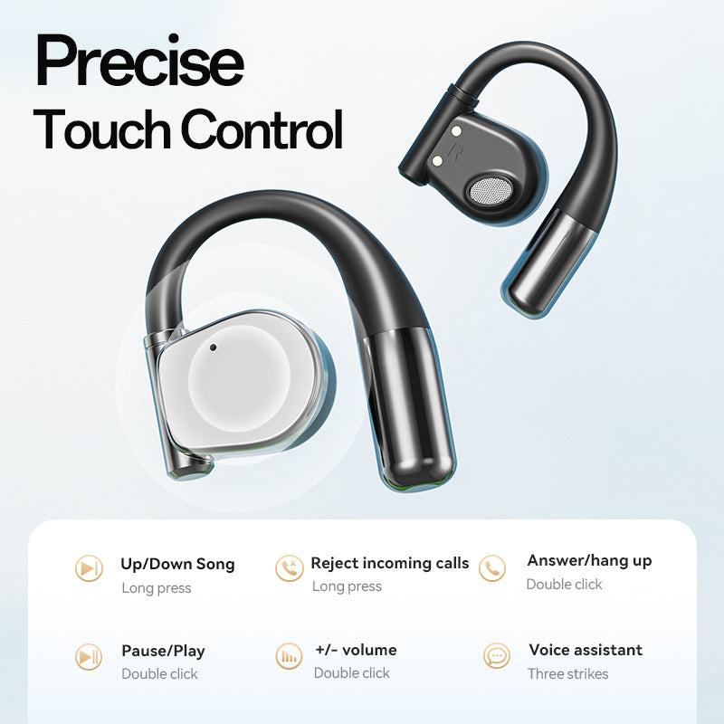 Open-Ear Bluetooth 5.4 Headset with UV Sterilization – IPX4 Waterproof Ear-Clip Earbuds