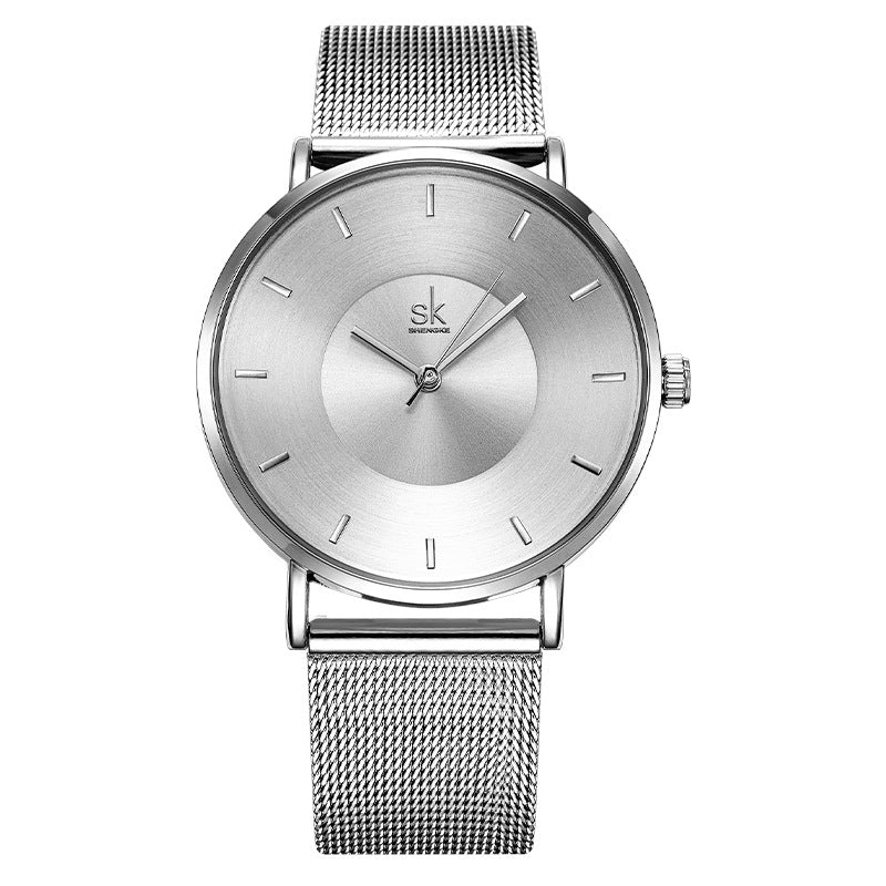 SK Minimalist Women’s Quartz Watch – Fashion Waterproof Wristwatch with Milanese Strap