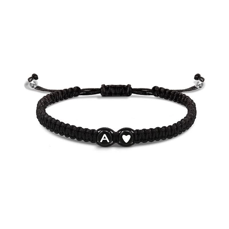 1 pc. Braided Letter A Heart Bracelet, Unisex