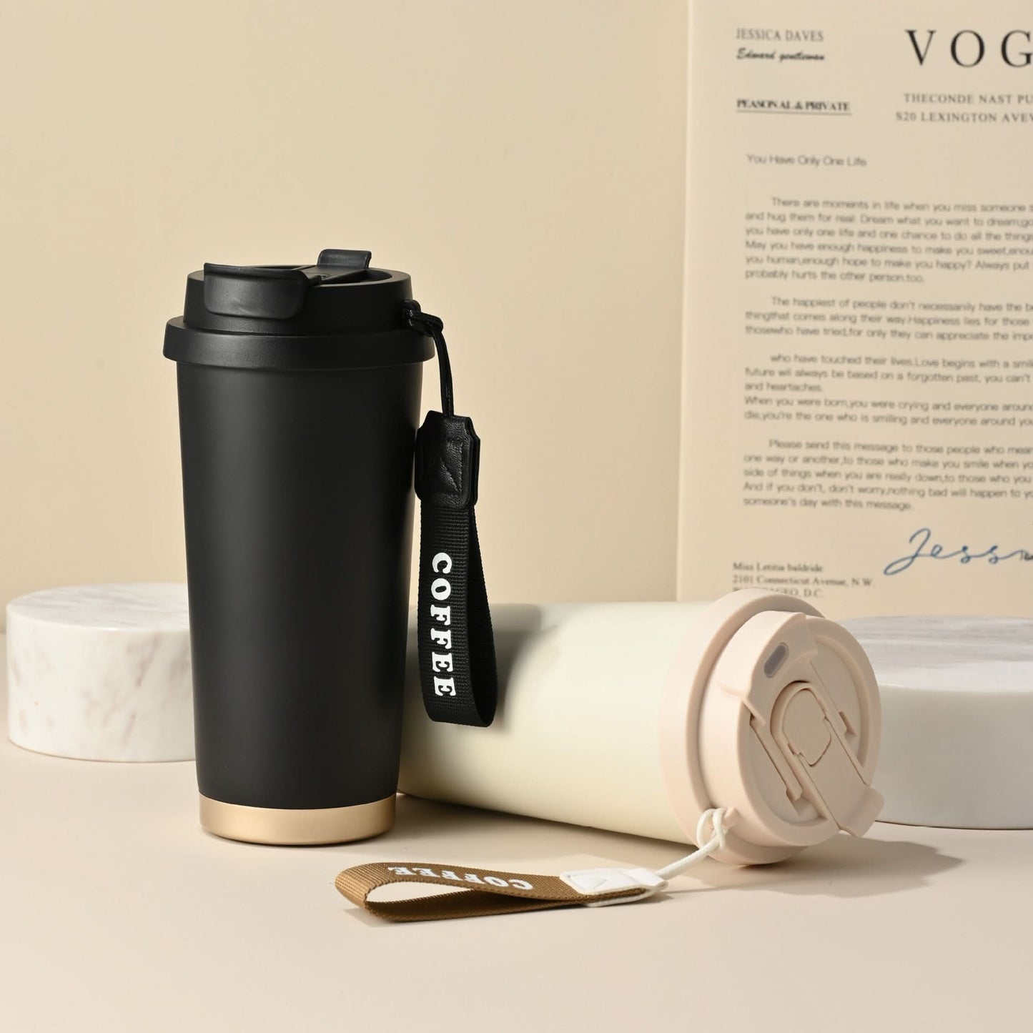 Vacuum Insulated Coffee Thermos Cup – Double-Walled Hot & Cold Bottle (500ml)