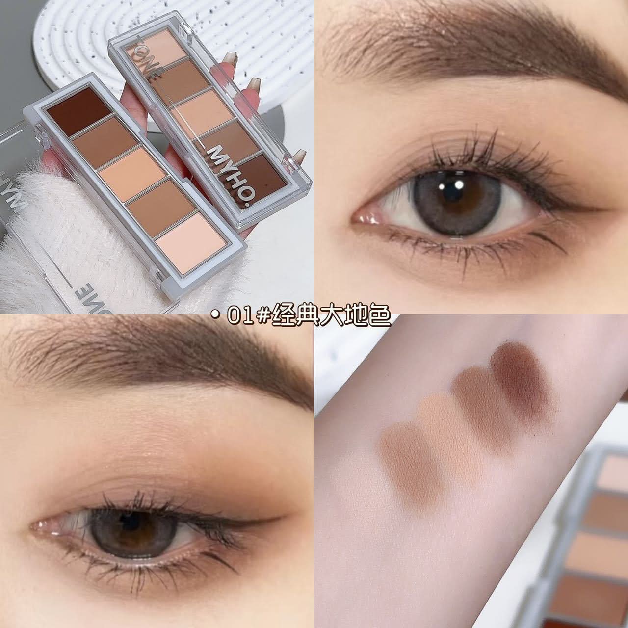 5-Color Contour & Eyeshadow Palette – Matte & Pearlescent