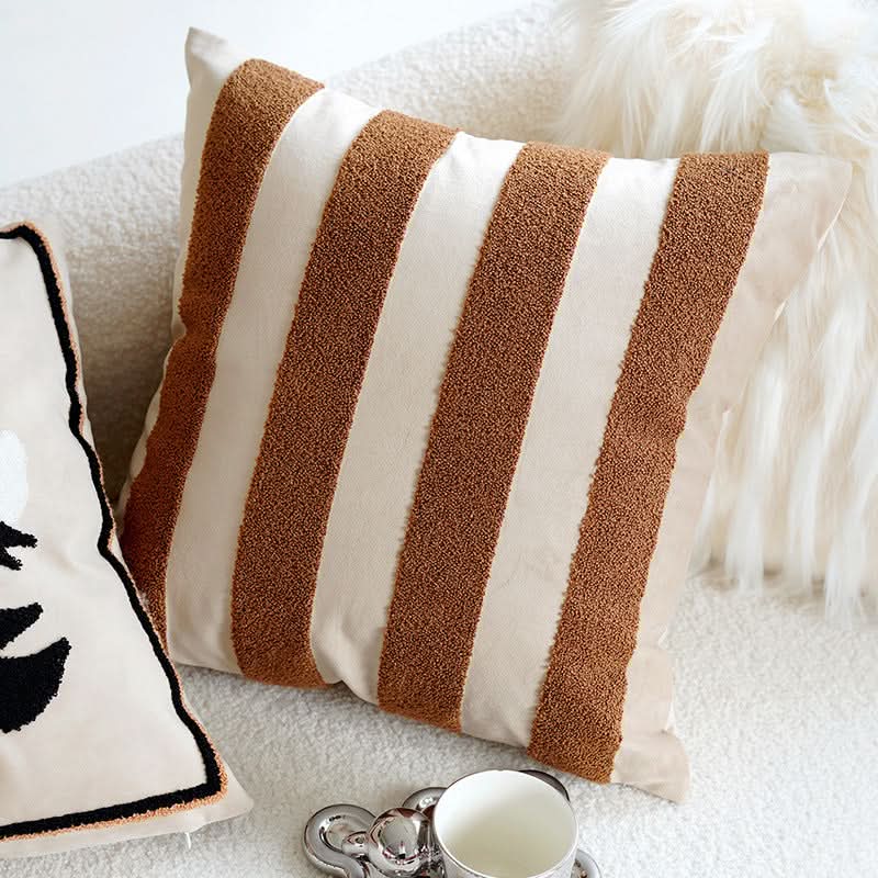 1 pc Premium High-Grade Retro Brown Plant Oatmeal Cream Sofa Pillow Cover