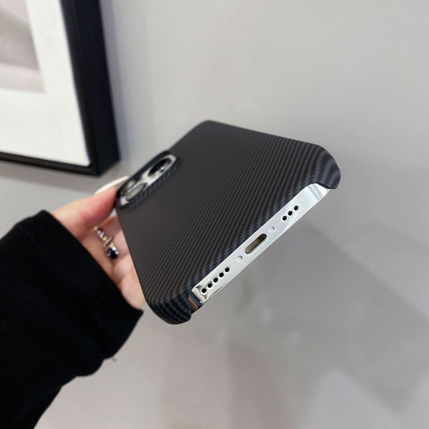 Luxury Carbon Fiber iPhone Case – Shockproof Design