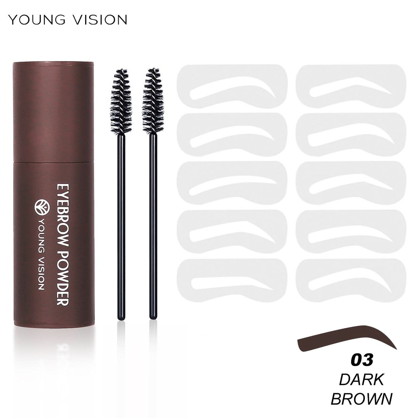 Eyebrow & Hairline Powder – Natural Hairline Shadow & Brow Filler, with Stencils & Brushes