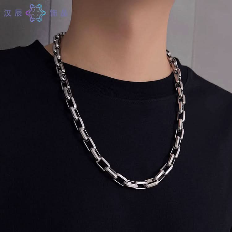 Men's Trapezoid Necklace – Titanium Steel Twist Chain