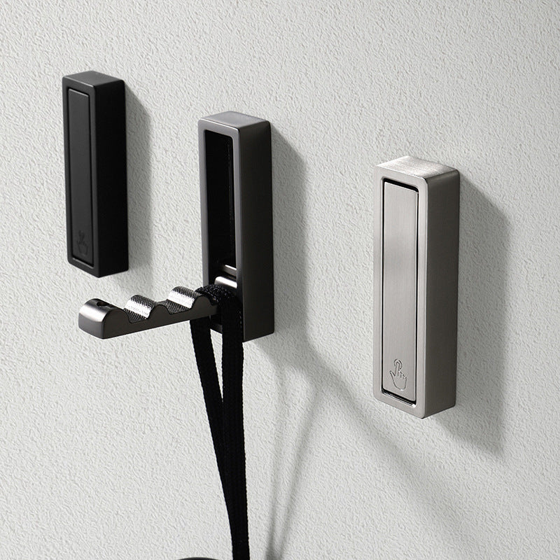 Foldable Zinc Alloy Wall Hook – Modern Electroplated Clothes & Bag Hook