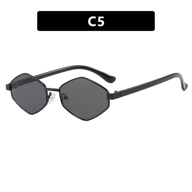 Diamond-Shaped Sunglasses – Street Style Full-Frame Metal, UV400 Sun Protection