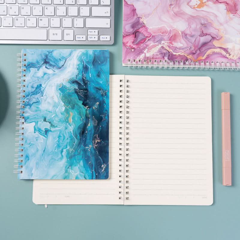Marble Pattern Coil Notebooks - Pack of 4