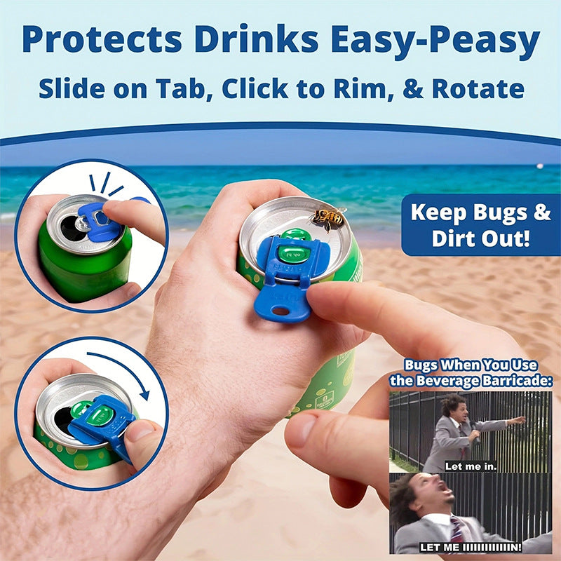 Portable Plastic Can & Bottle Opener – Dustproof Lid, Easy-to-Use Tab Lifter (Pack of 6)