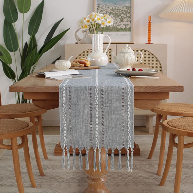 Table Flag Cotton & Linen Table Cloth – Handmade with Tassels
