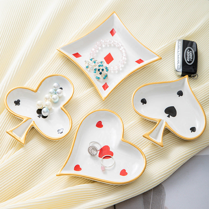 White Ceramic Jewelry & Snack Plate – Versatile Porcelain Dish for Home Storage