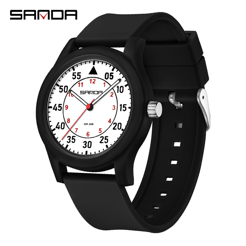 Sanda Waterproof Quartz Watch – Luminous Sports Watch for Students & Kids