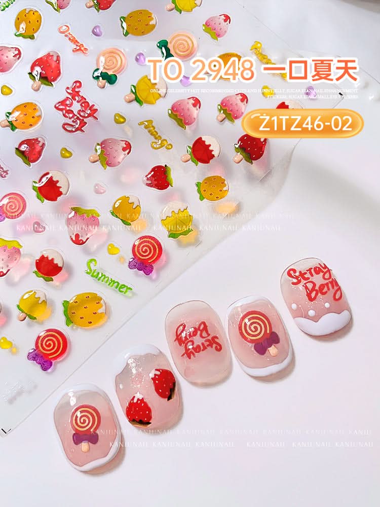 Cartoon Jelly Nail Stickers