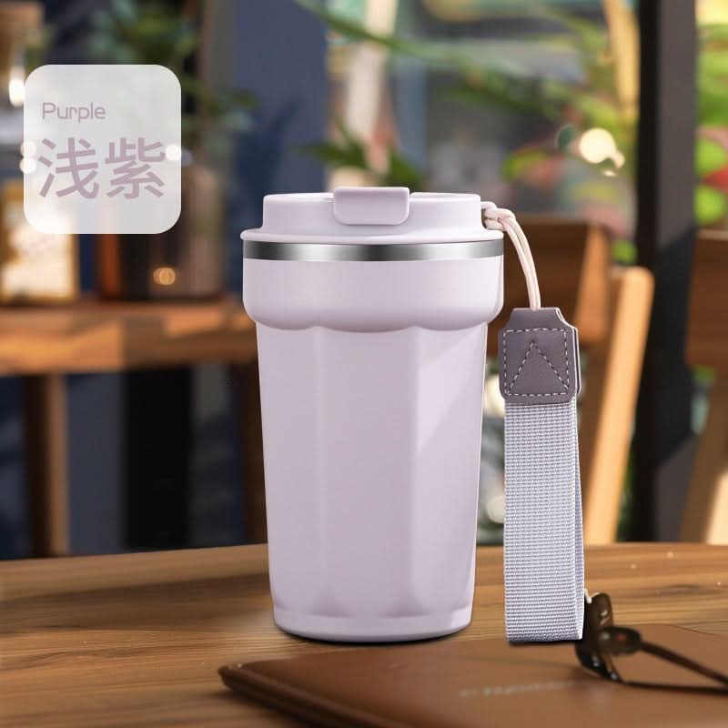 Stainless Steel Vacuum Insulated Coffee Tumbler – Portable Mug with Handle