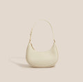 Women's Baguette Shoulder Bag – Soft Half Moon Underarm Bag with Zipper Closure