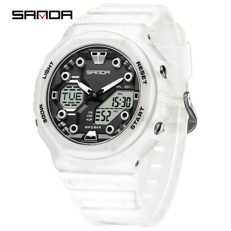 Men’s Dual Display Sports Watch – Waterproof, Multi-Functional Watch