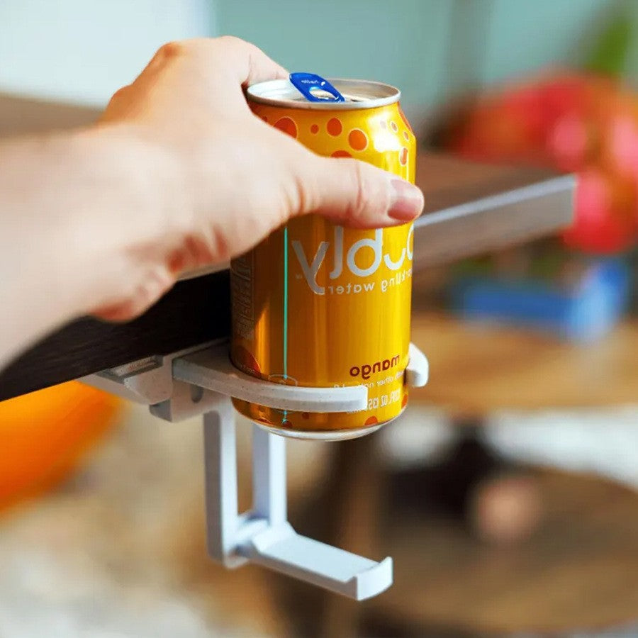 Foldable Under-Desk Cup Holder – Wall-Mounted Retractable Drink Holder