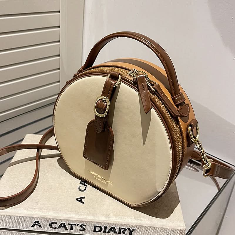 Women’s Street style Round PU Shoulder Bag – Small Crossbody Purse