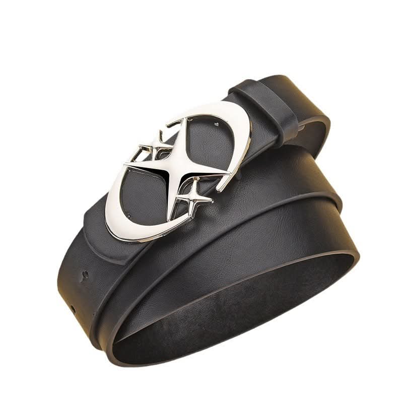 Men’s Star Buckle Leather Belt – Retro Gothic Style
