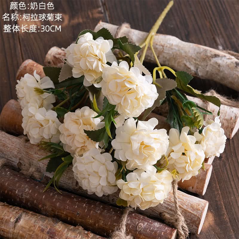 Set of 2 pcs. Ball Chrysanthemum Artificial Flower Bunch