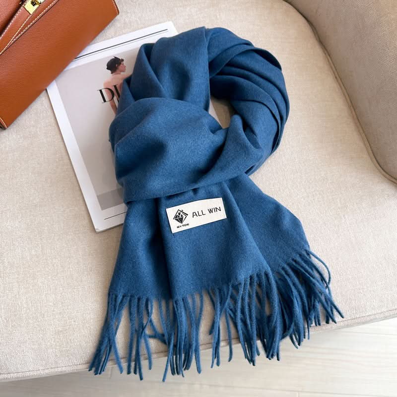 Solid Color Wool Blend Scarf for Women