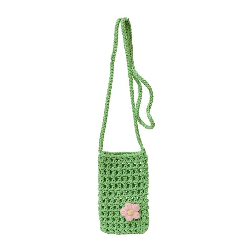 Trendy Woven Floral Crossbody Bag – Woolen Mini Shoulder Bag