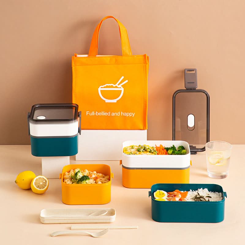 Microwave-Safe Bento Lunch Box – Includes Chopsticks & Bag
