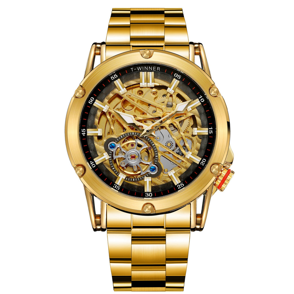 T-winner Men's Automatic Skeleton Watch – 30M Waterproof Fashion Mechanical Timepiece