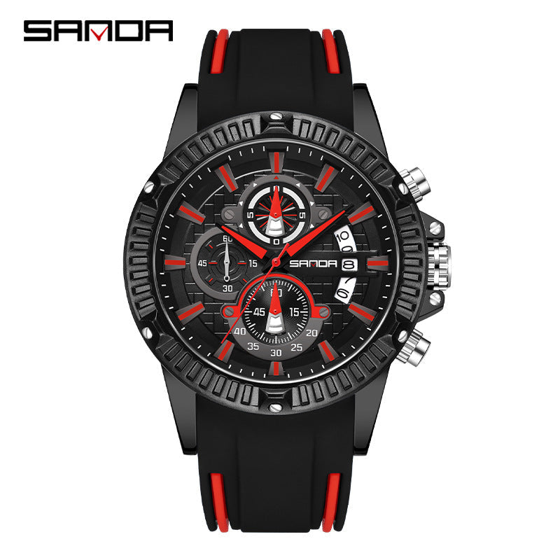 Sanda Men's Quartz Watch – Multi-Function Waterproof Calendar with Luminous
