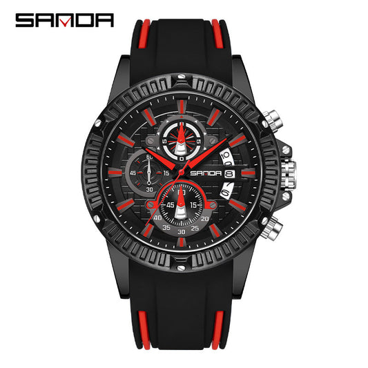Sanda Men's Quartz Watch – Multi-Function Waterproof Calendar with Luminous
