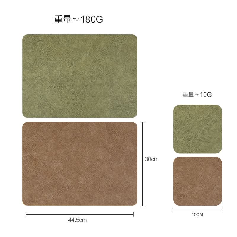 Nordic Style Leather Placemats & Coasters