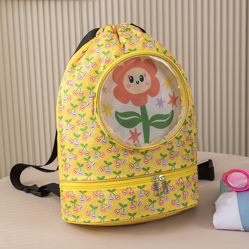Cartoon Wet-Dry Separation School Bag – Large Capacity, Travel & Fitness Ready