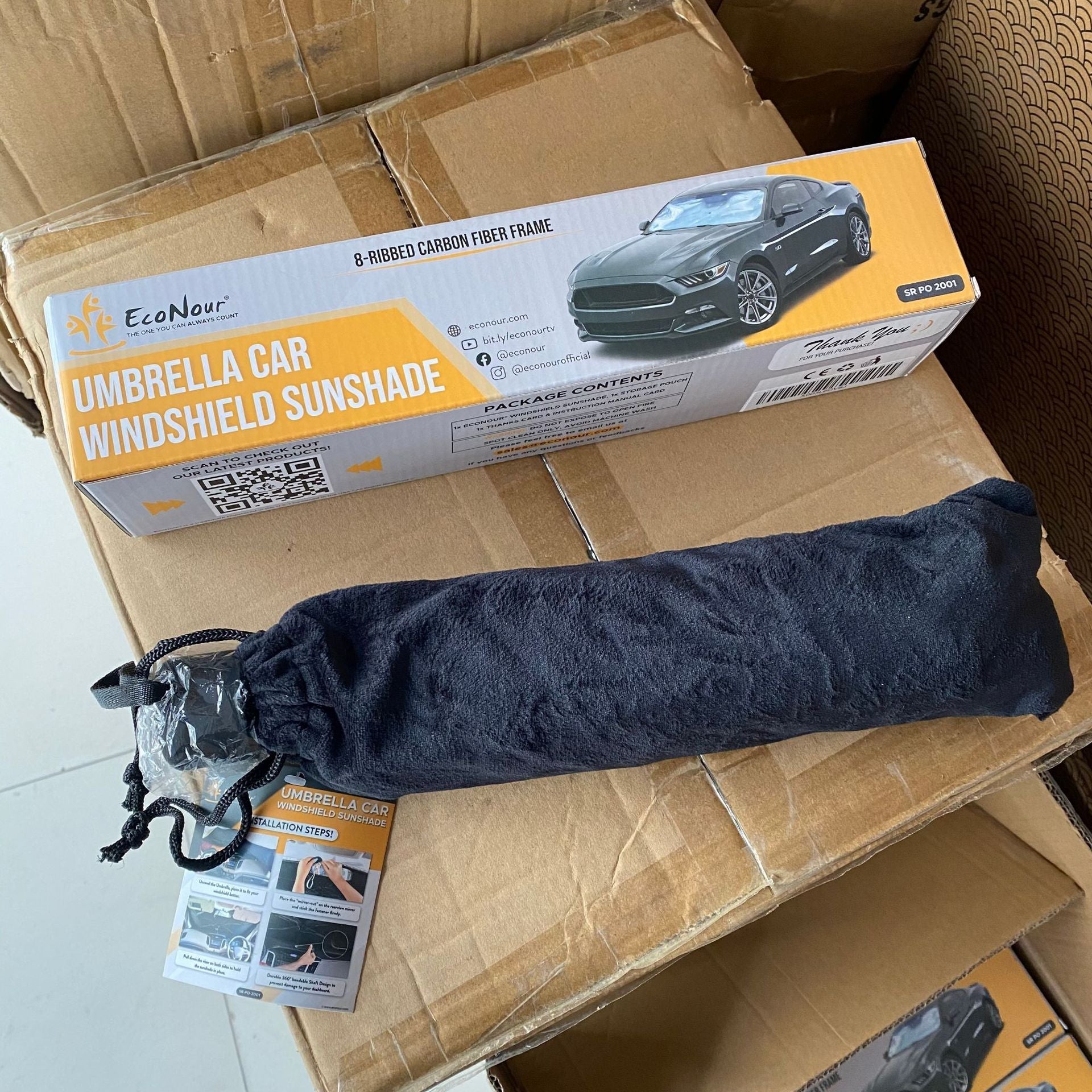 Car Windshield Sunshade – UV Protection Heat Insulation Front Shield (130×76cm)