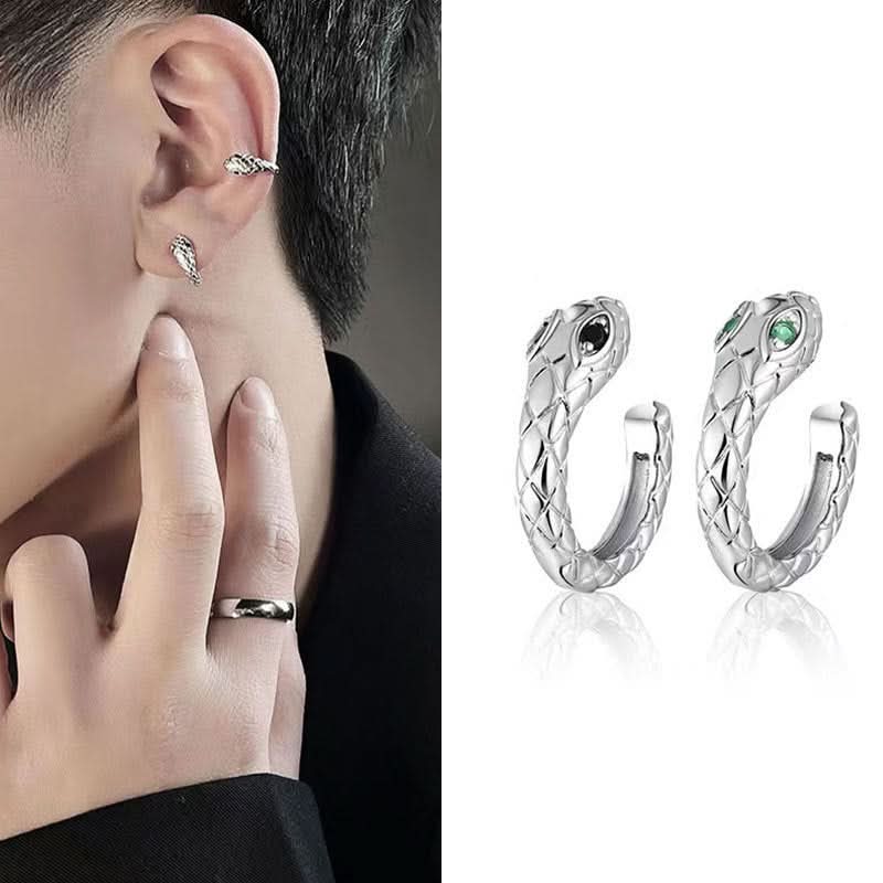 Men's Snake Ear Clips, Non-Pierced Style