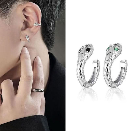 Men's Snake Ear Clips, Non-Pierced Style