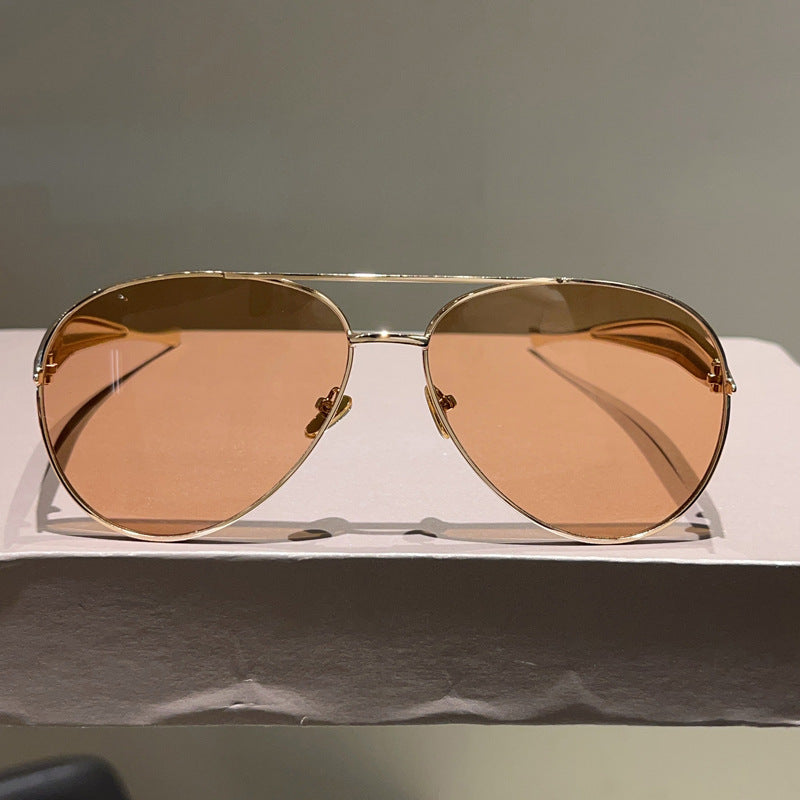 Aviator Metal Double-Bridge Sunglasses | Trendy Unisex Fashion Eyewear for Street Style