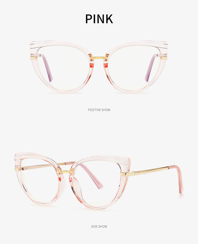 Classic Cat Eye Anti-Blue Light Glasses for Women – TR90 Retro Flat Frame