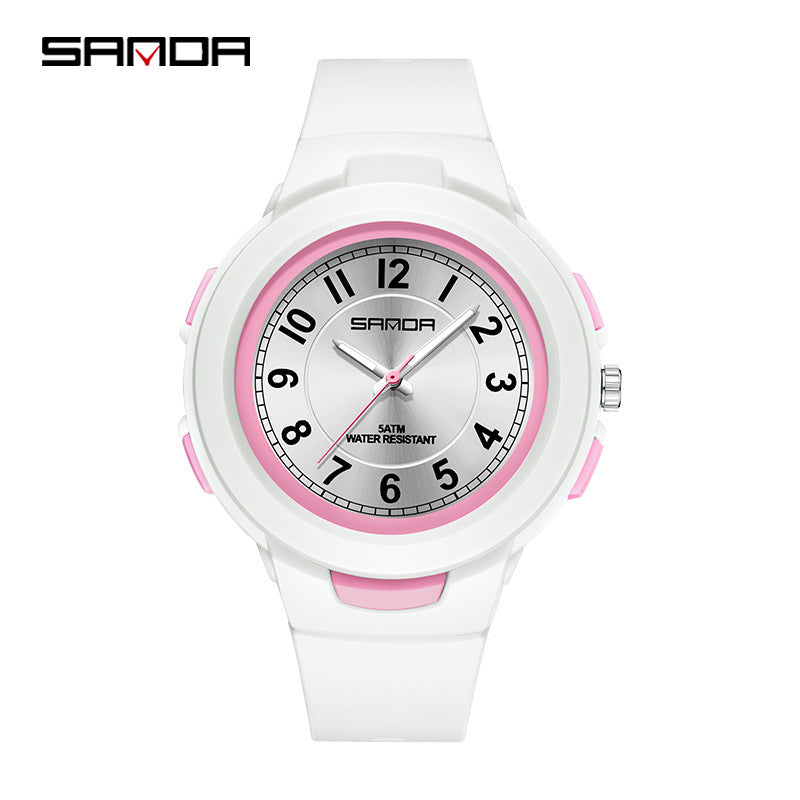 Sanda Waterproof Quartz Watch – Casual Unisex Outdoor Watch with 24-Hour Display