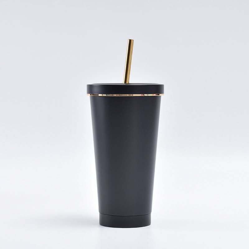 Stainless Steel Vacuum Insulated Coffee Tumbler with Straw – Double-Layer