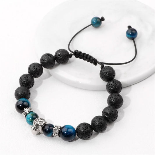 Handwoven Retro Skull Beaded Unisex Bracelet – 10mm