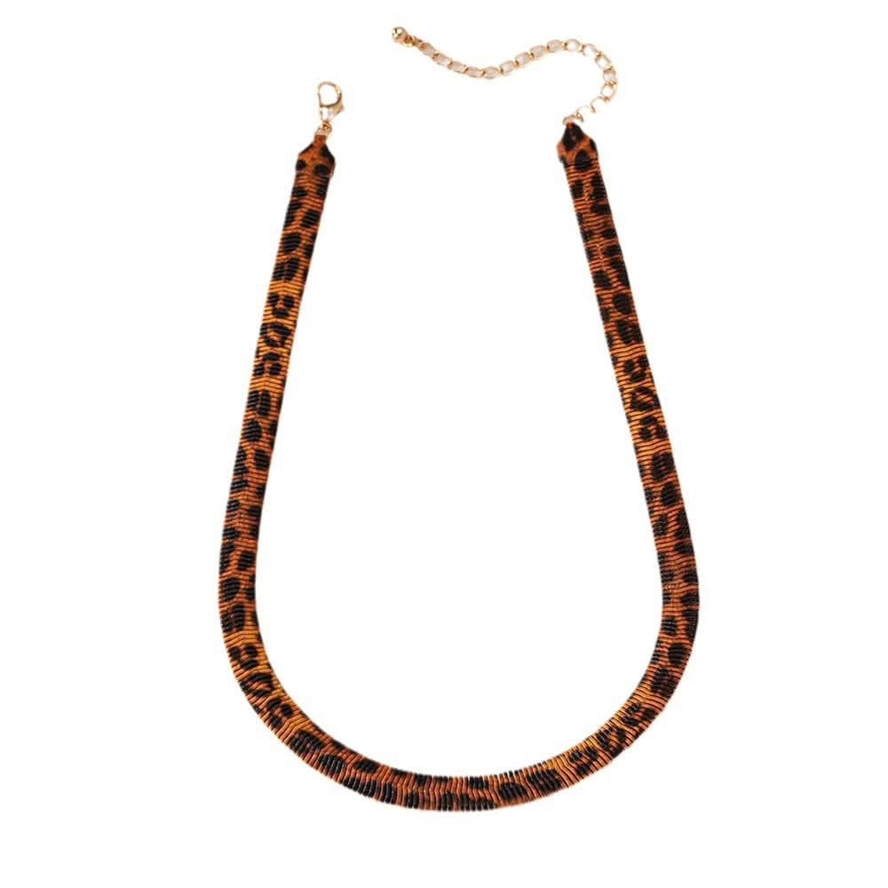 Leopard Print Luxury Fashion Statement Necklace