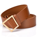 Women's Trendy Wide PU Leather Belt – Trapezoid Buckle
