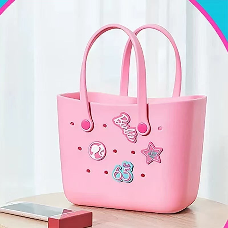 Waterproof EVA Beach Bag – Lightweight Small Tote with Chain Strap for Summer & Travel