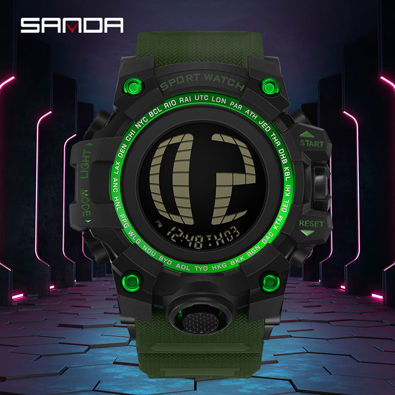 SANDA Men's Multifunctional Sports Digital Watch – Waterproof Luminous Watch with Alarm