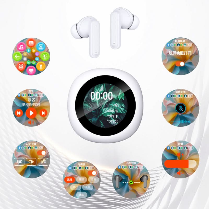 ANC Wireless Bluetooth Earbuds with Display